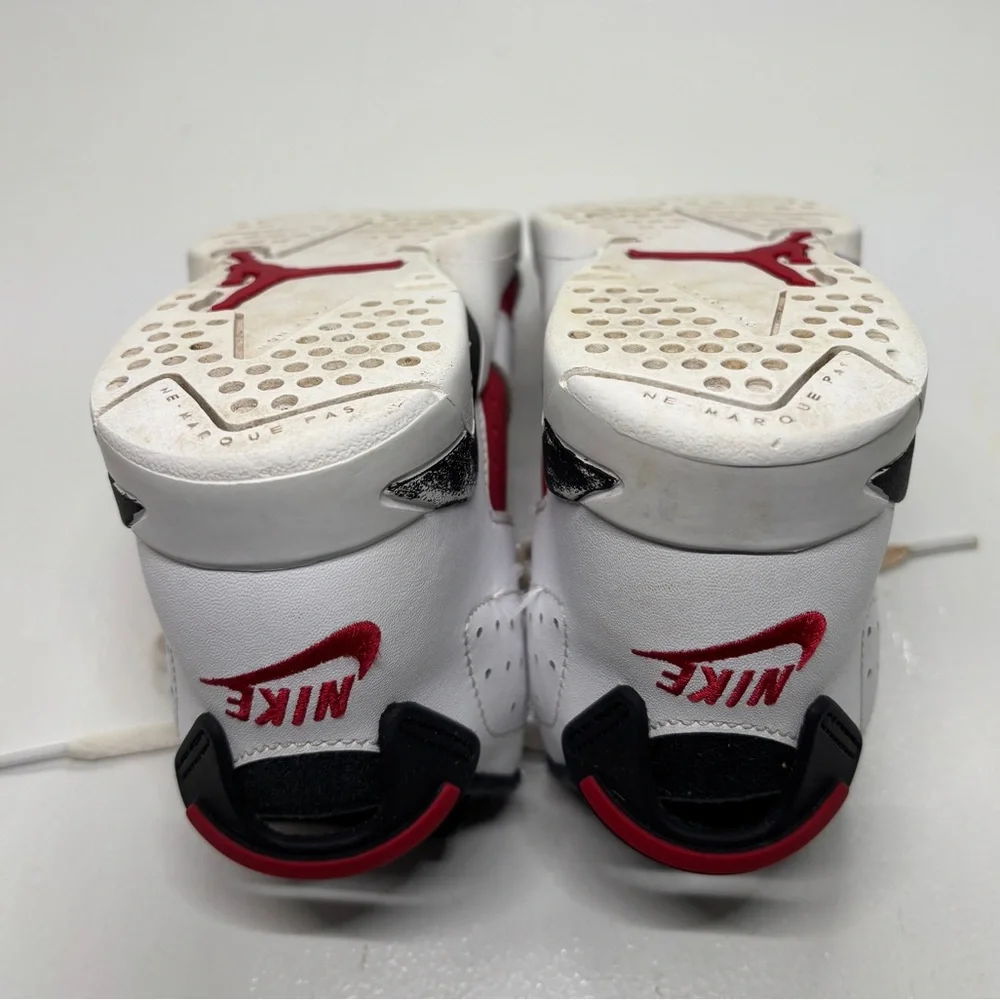 Kids Nike Air Jordan 6 Retro Carmine 13C Red White Black Youth Sneakers